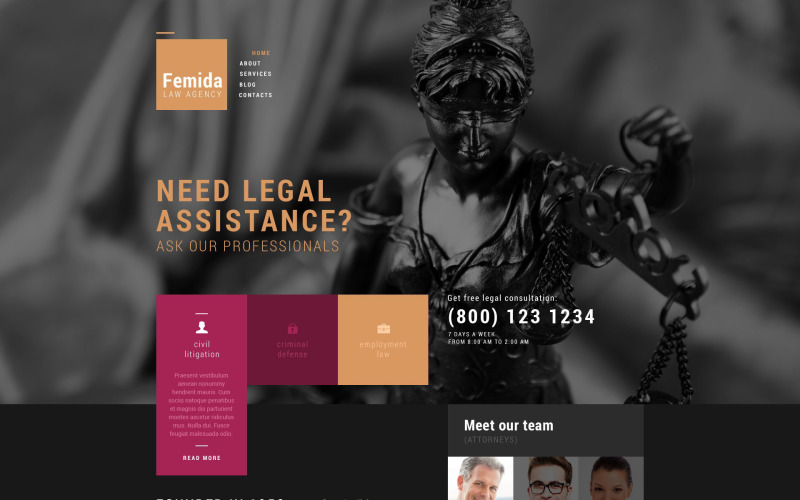 public justice agency wordpress тема
