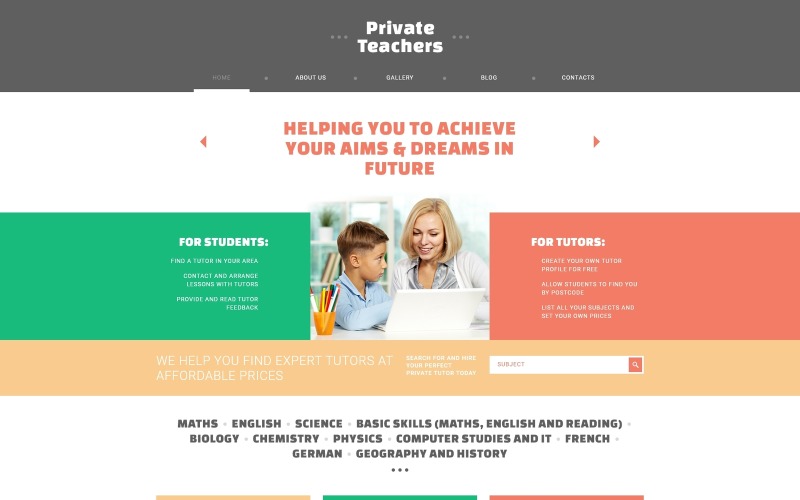 Шаблон Joomla для частных учителей