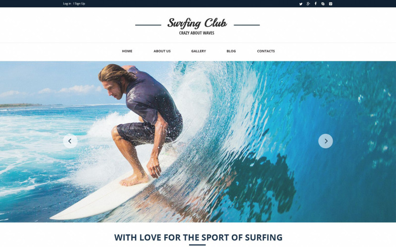 Серфінг адаптивний шаблон веб-сайту