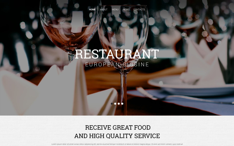 Szablon responsywnej strony internetowej restauracji europejskiej