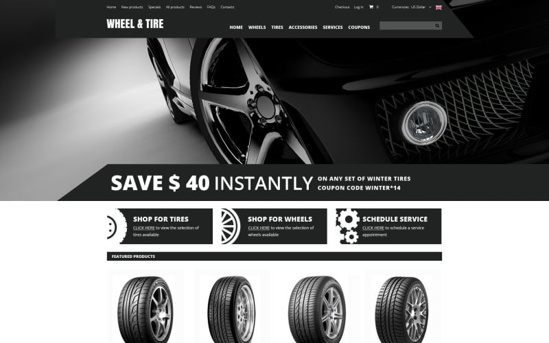 Wheels and Tyres ZenCart Template