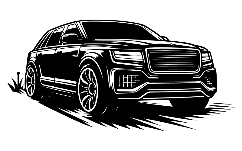 A car silhouette vector art illustration with background