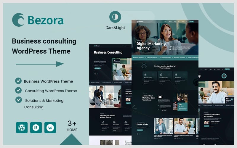 Bezora – WordPress-thema voor zakelijk advies en digitaal marketingbureau