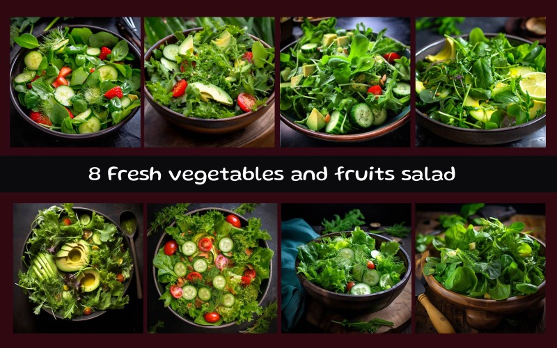 Frischer Gemüse- und Obstsalat