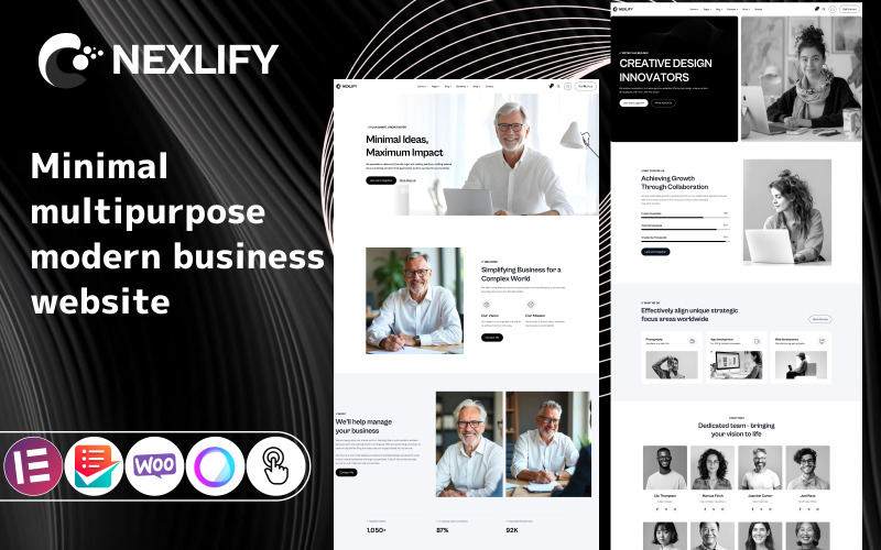 Nexlify – бізнес-багатоцільова мінімальна тема WordPress Elementor