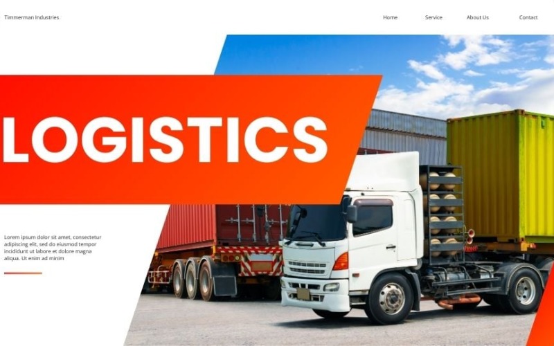 PowerPoint-sjabloon voor de presentatie van Orange Modern Global Logistics