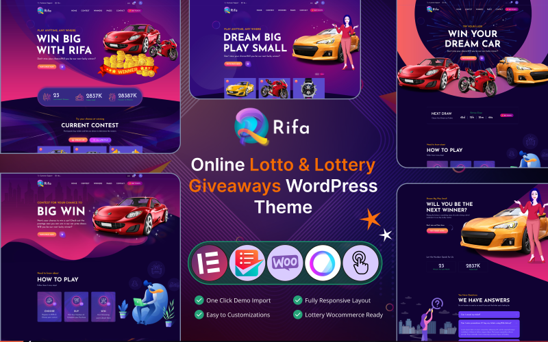 Rifa - Motyw WordPress dla loterii online i loterii z nagrodami