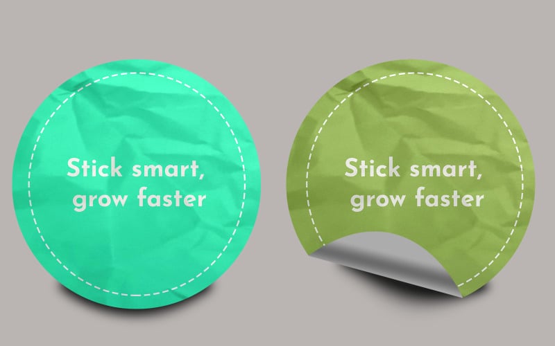 Sticker Mockup PSD Template Design 71