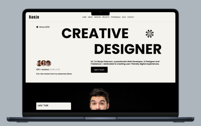 Banjo - Modello di landing page HTML per portfolio personale