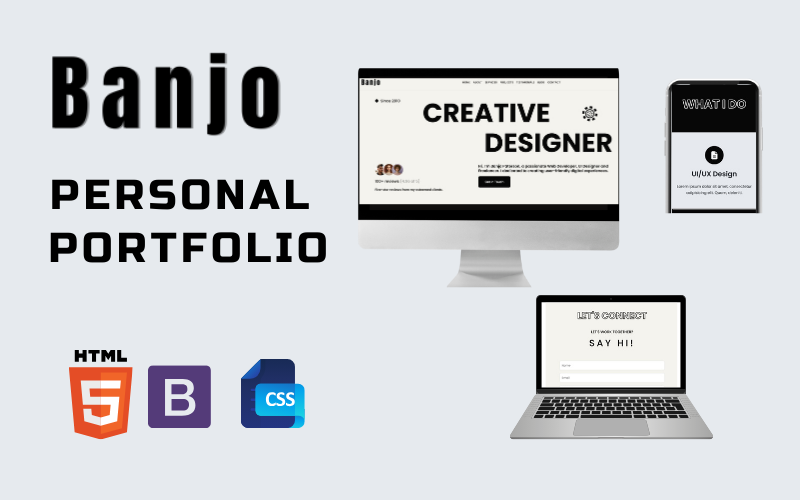 Banjo - Шаблон целевой страницы HTML для личного портфолио
