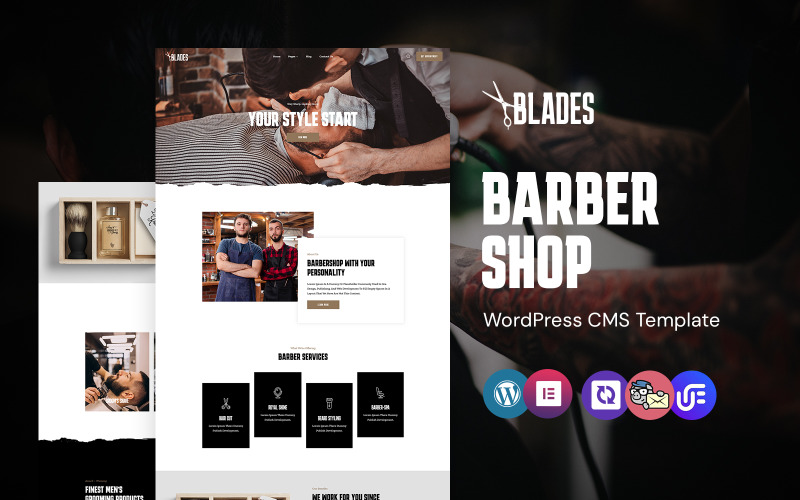 Blades - Frisörsalong och frisörshop WordPress Elementor Theme