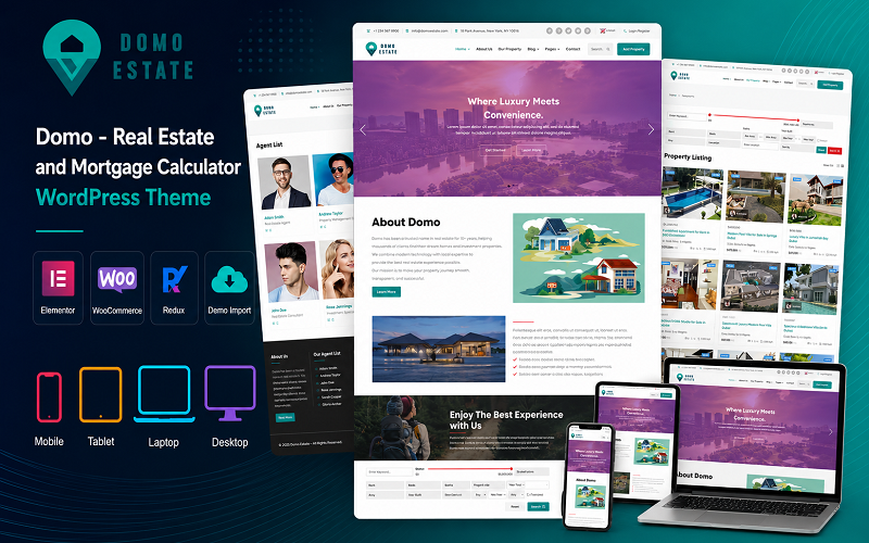 Domo - WordPress-thema voor onroerend goed en hypotheekcalculator