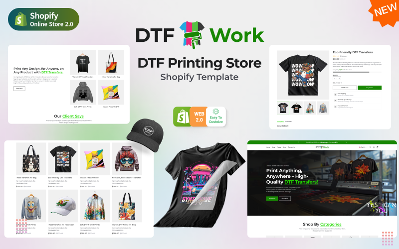 DTF Printing - 多用途印刷商店 Shopify 2.0 响应式主题