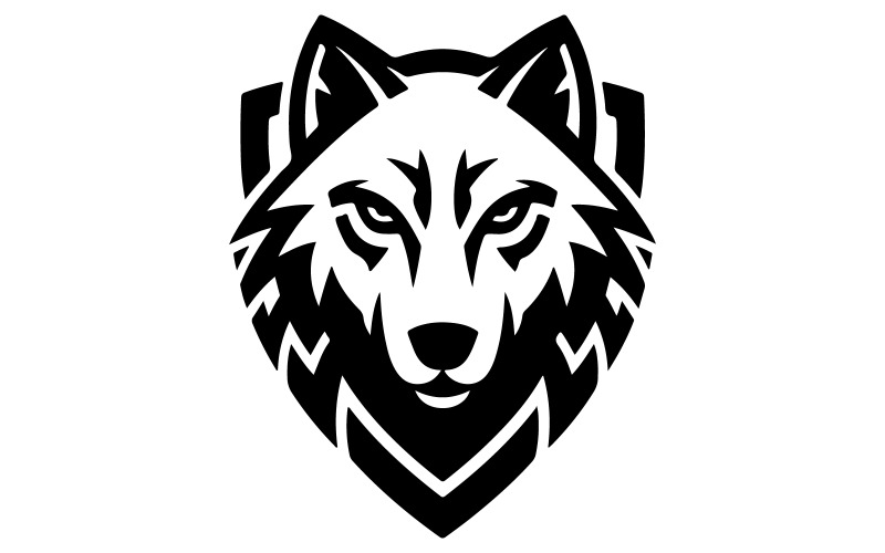 Eine moderne Alpha-Wolf-Logo-Kunstillustration