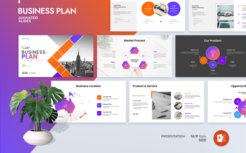 Sjabloon voor digitale bedrijfsplanpresentatie 2025