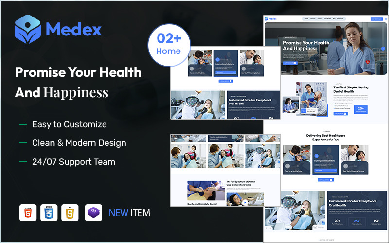 Téma WordPress Medex – zubní klinika a lékařská nemocnice