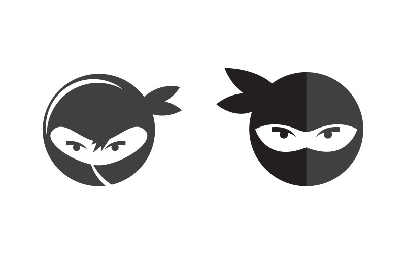 Conception d'icône de logo vectoriel de personnage ninja v.2
