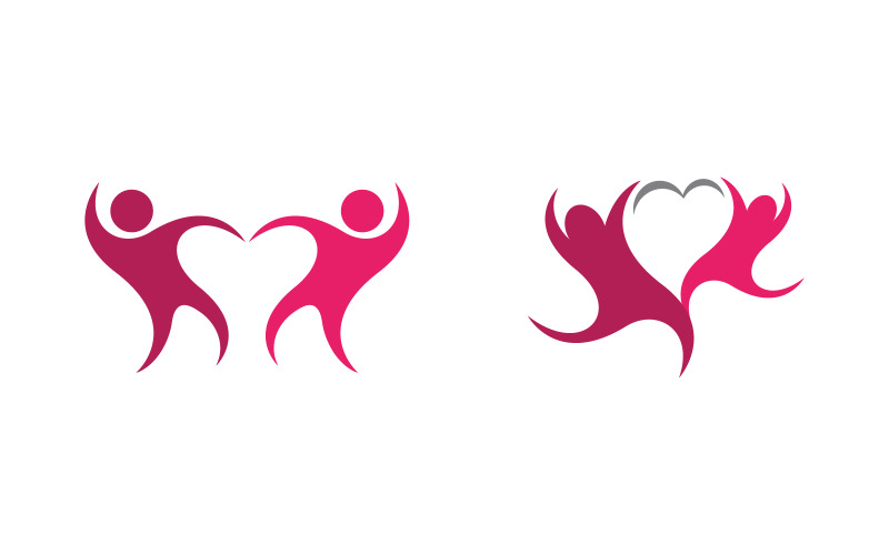 Conception d'un logo de réseau social et de groupe de soins humains v.81