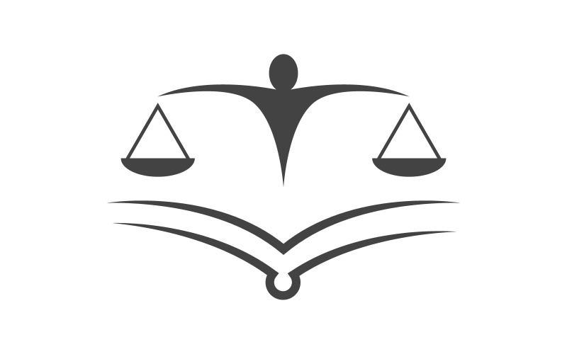 Modèle de conception d'illustration vectorielle de logo d'icône de loi de justice v.15