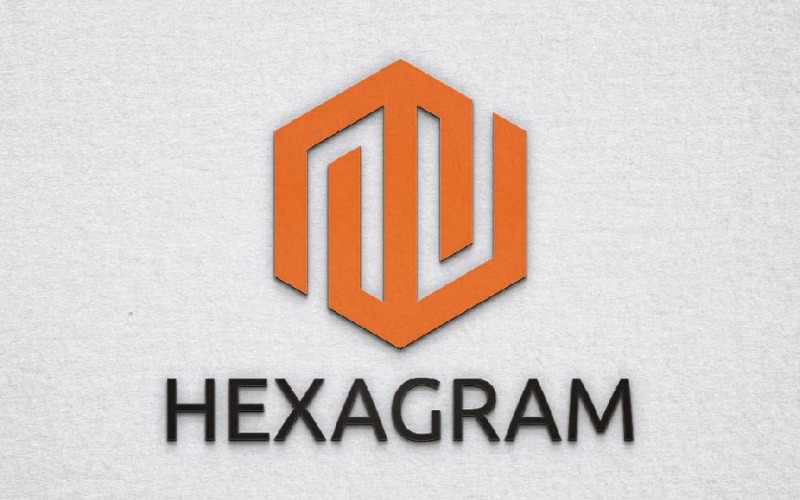 Modèle de logo abstrait d'entreprise créatif hexagonal hexagramme