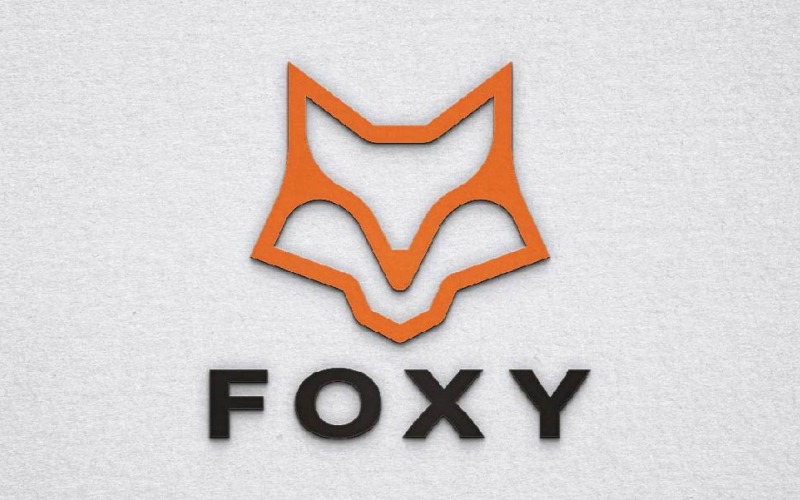Modello di logo della mascotte della testa di animale volpe volpe