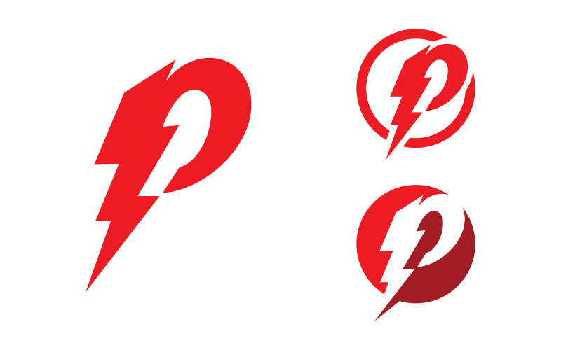Bliksem vector logo pictogram illustratie ontwerp Template v.1