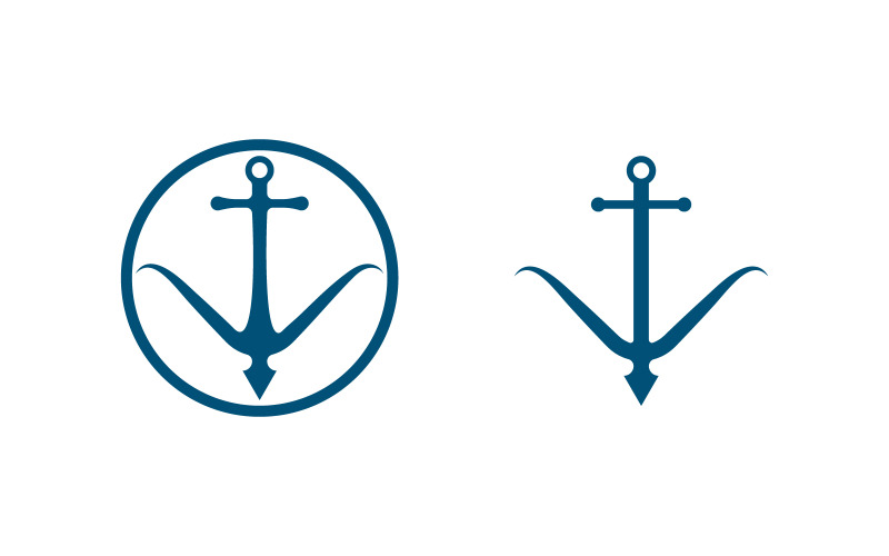 Icona dell'onda dell'ancora Elemento Logo design Template vettoriale v.3