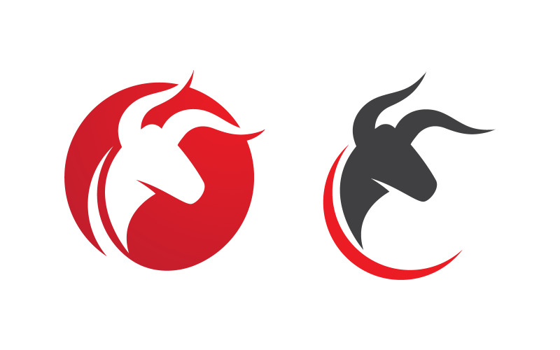 Illustrazione vettoriale dell'icona del modello del logo del corno del Toro v.25