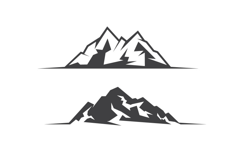 Modello di progettazione dell'illustrazione del logo dell'icona della montagna v.5