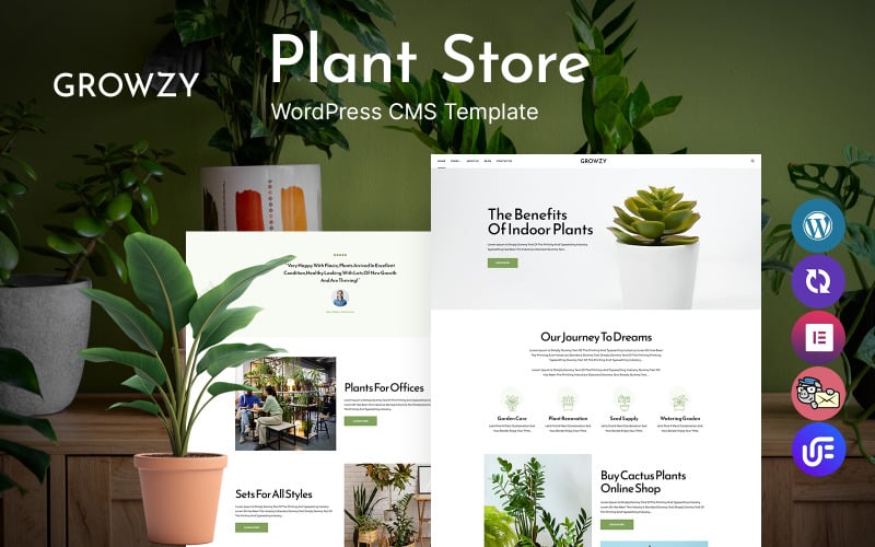 Growzy - Cactus Plant Shop WordPress Theme