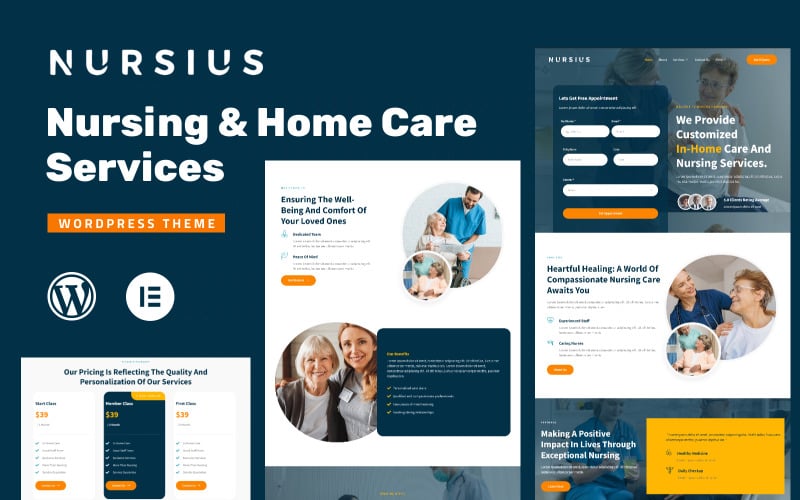 Nursius – тема WordPress для догляду за людьми похилого віку та приватного догляду