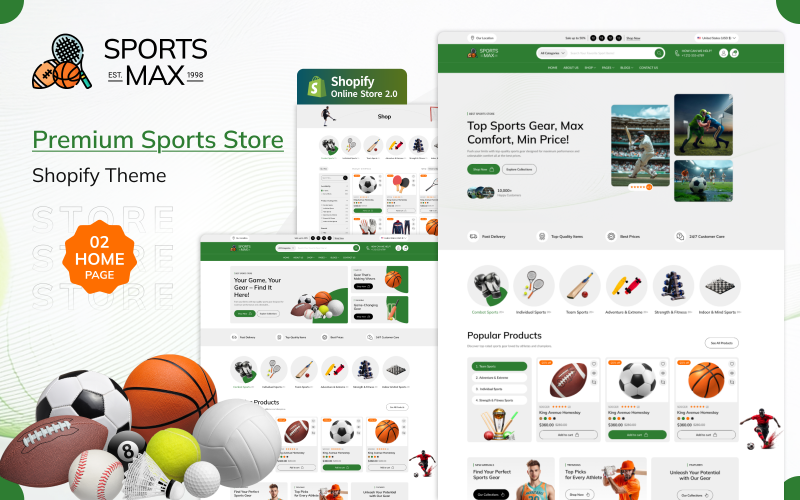 Sports Max – Shopify 2.0-Theme für den Sport- und Fitnessgeräteladen