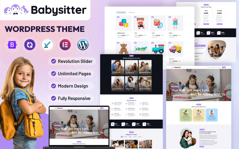 Thème WordPress Elementor pour l'annuaire des baby-sitters