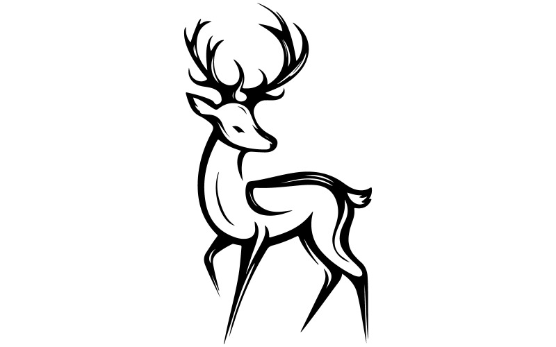 Un logo elegante e moderno che rappresenta un cervo