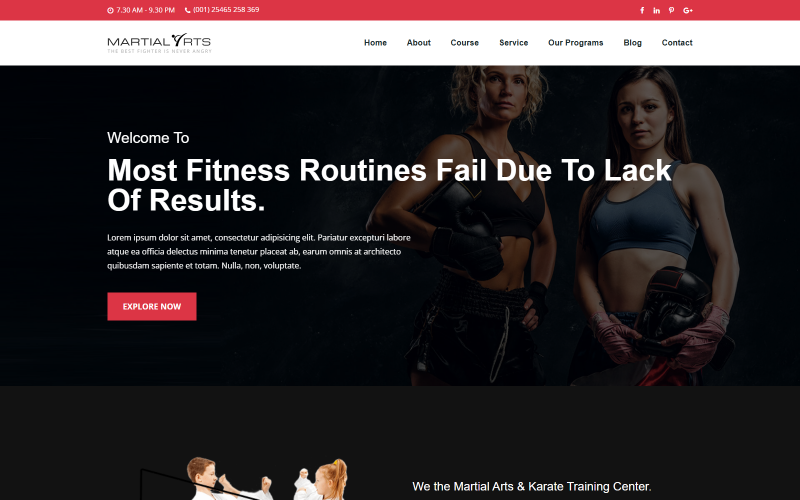 Karate Martial Art & Sports Club HTML-sjabloon