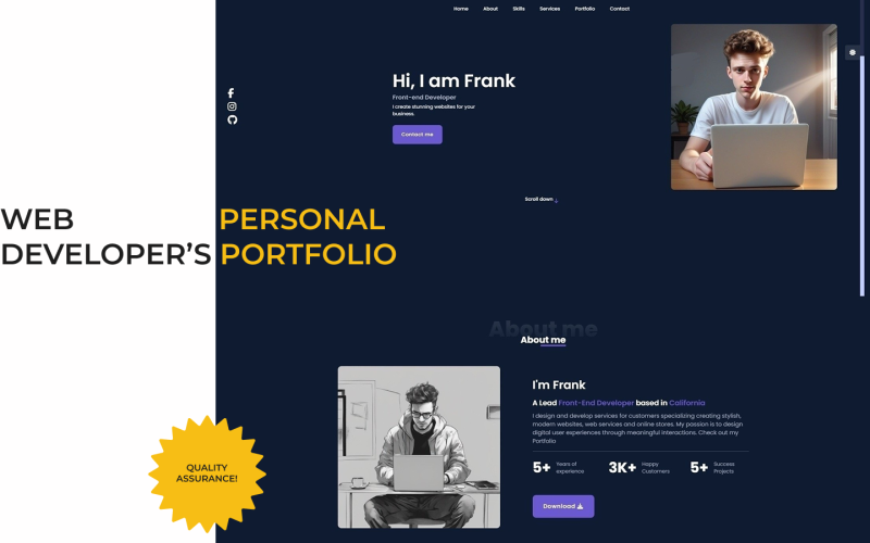 Web Developer portfolio HTML Website Template