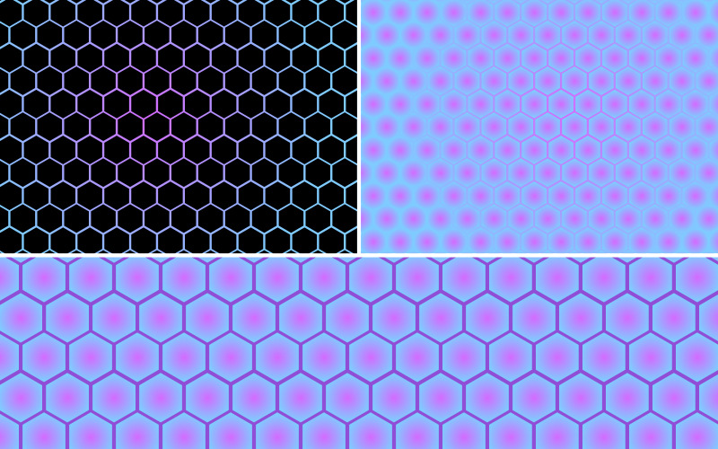 Geometric hexagon shapes element gradient effect pattern design template
