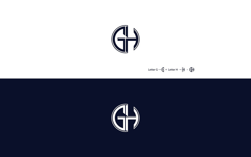 GH Letter Logo Ontwerp Vector Sjabloon