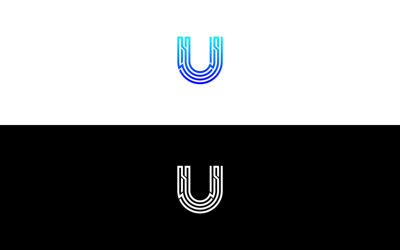 简约的 U 字母标志设计，打造优雅品牌 - 创意 U 字母标志模板
