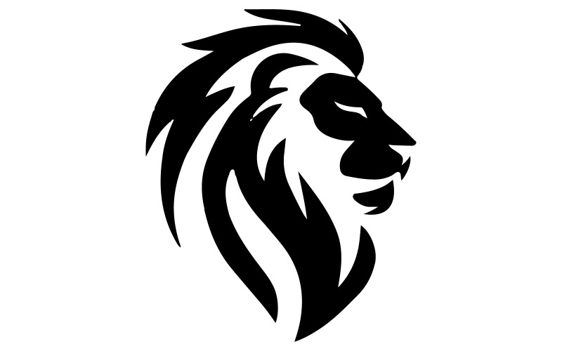 Crea un logotipo moderno y minimalista con una cabeza de león.
