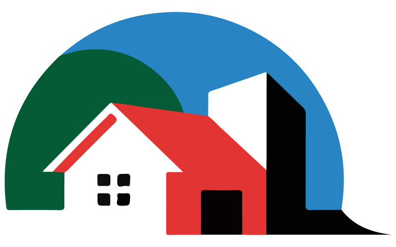 El logotipo es moderno, elegante y amigable con una casa.