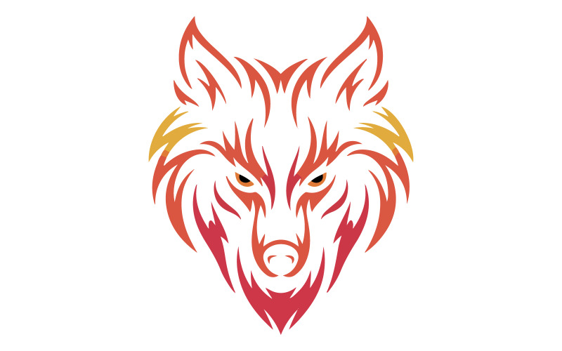 Ilustración vectorial de la cabeza de un lobo