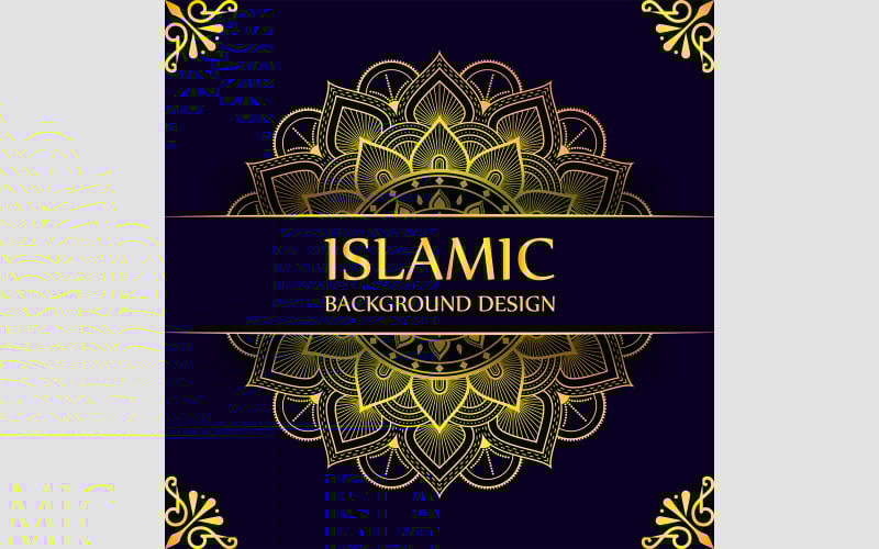 Lyxig islamisk mandala bakgrundsvektorsamling Elegant guldmandala islamisk konstbakgrunder