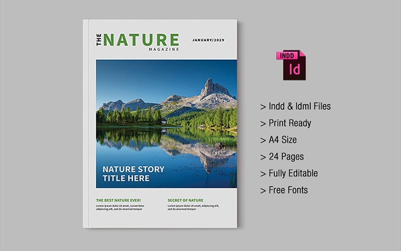 Modello di rivista di viaggi e fotografia