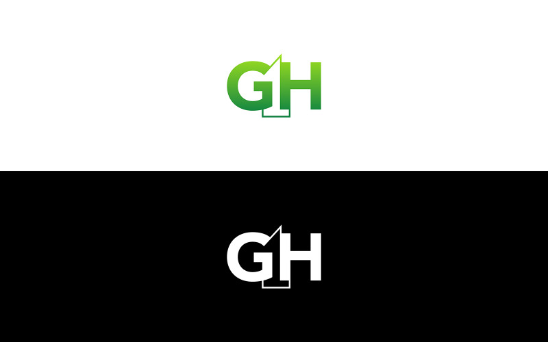 Modern GH-letterlogo-ontwerp - G1H-monogram-brandingsjabloon