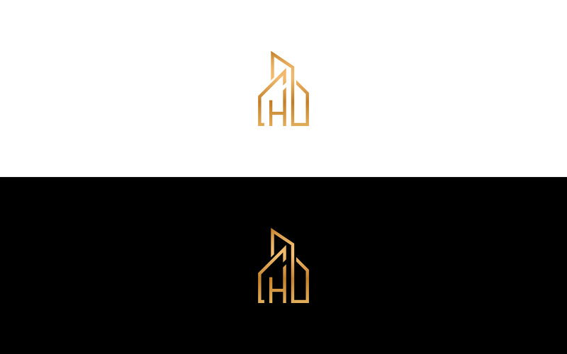 Modern Initial H-logotyp – Abstrakt byggnadsdesign för arkitektur och fastigheter H House Logo