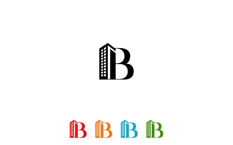 Modern letter B-logo - sjabloon voor merkidentiteit voor gebouwen en onroerend goed Letter B-logo voor onroerend goed