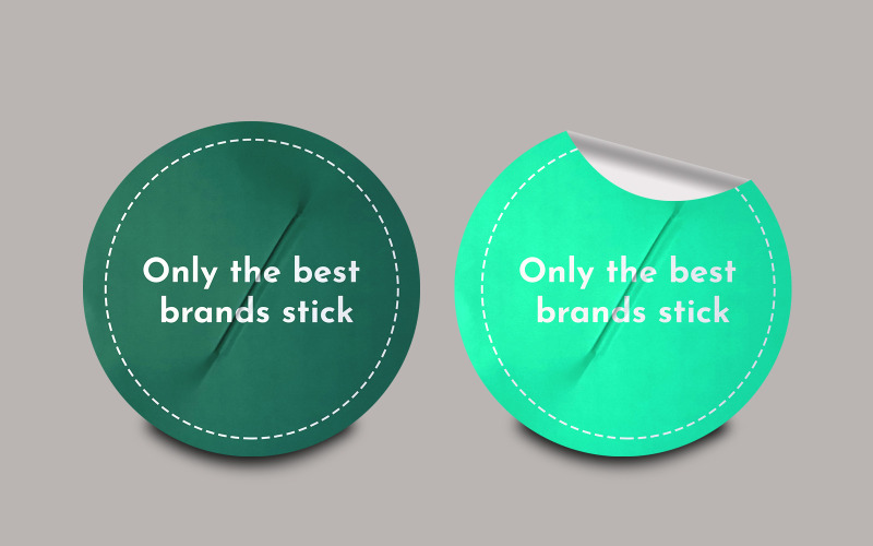 Nálepka Mockup PSD Template Design 97