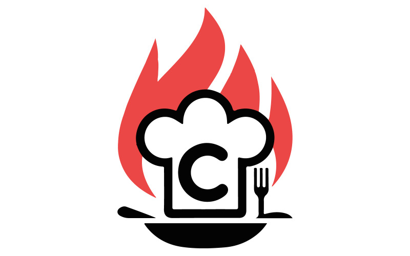 O logotipo apresenta a imagem de um chapéu de chef
