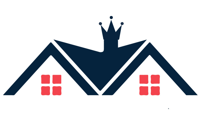 Un logo geometrico equilibrato una casa